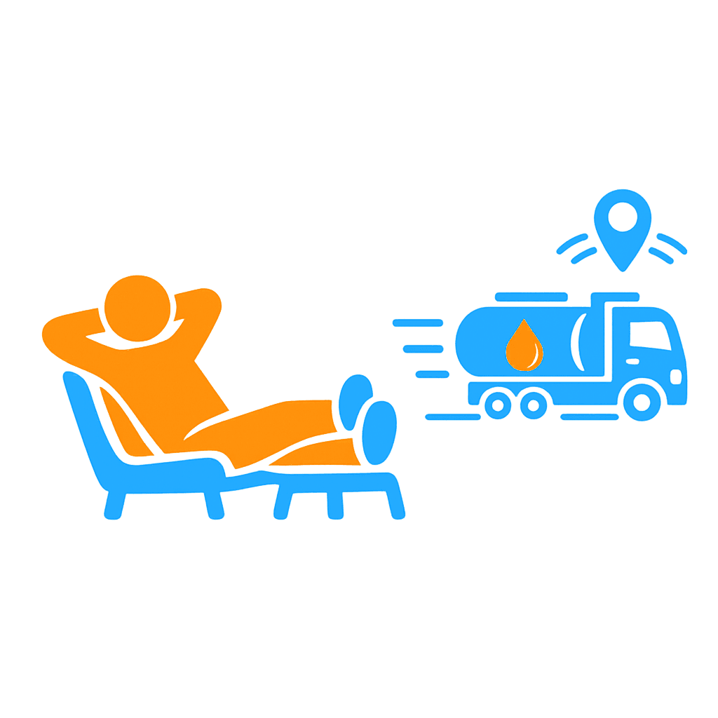 Illustration of a person relaxing while a Pump'd truck is on the way